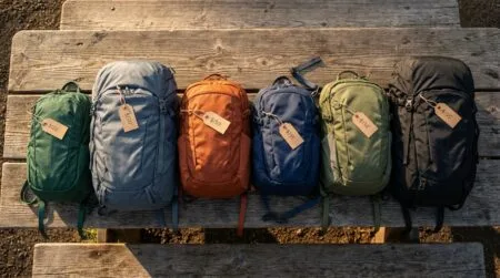 7 Best Hiking Backpacks Under $50 for Beginners Best hiking backpacks under $50 lined up to compare an 18-liter and a 25-liter daypack