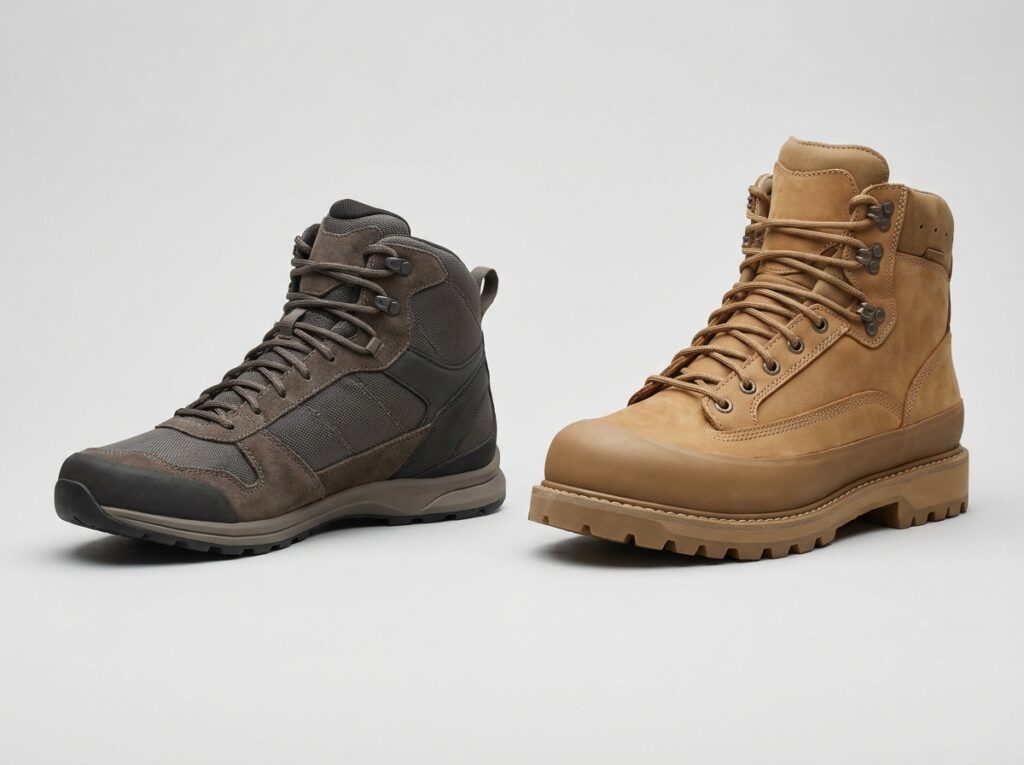 Merrell Moab vs Keen Targhee comparison of two hiking boots by profile and bulk